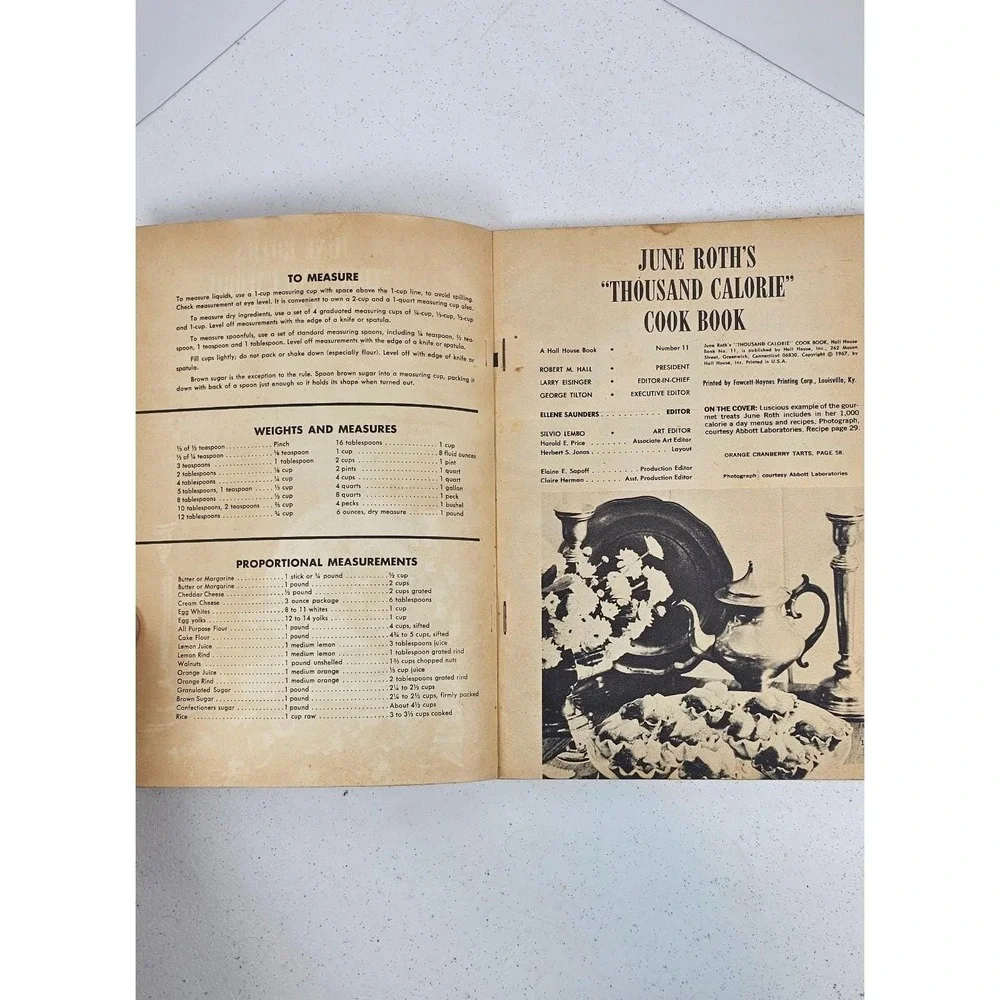 Vintage June Roth Thousand‎ Calorie Cook Book Hall House 1967 Diet Recipes